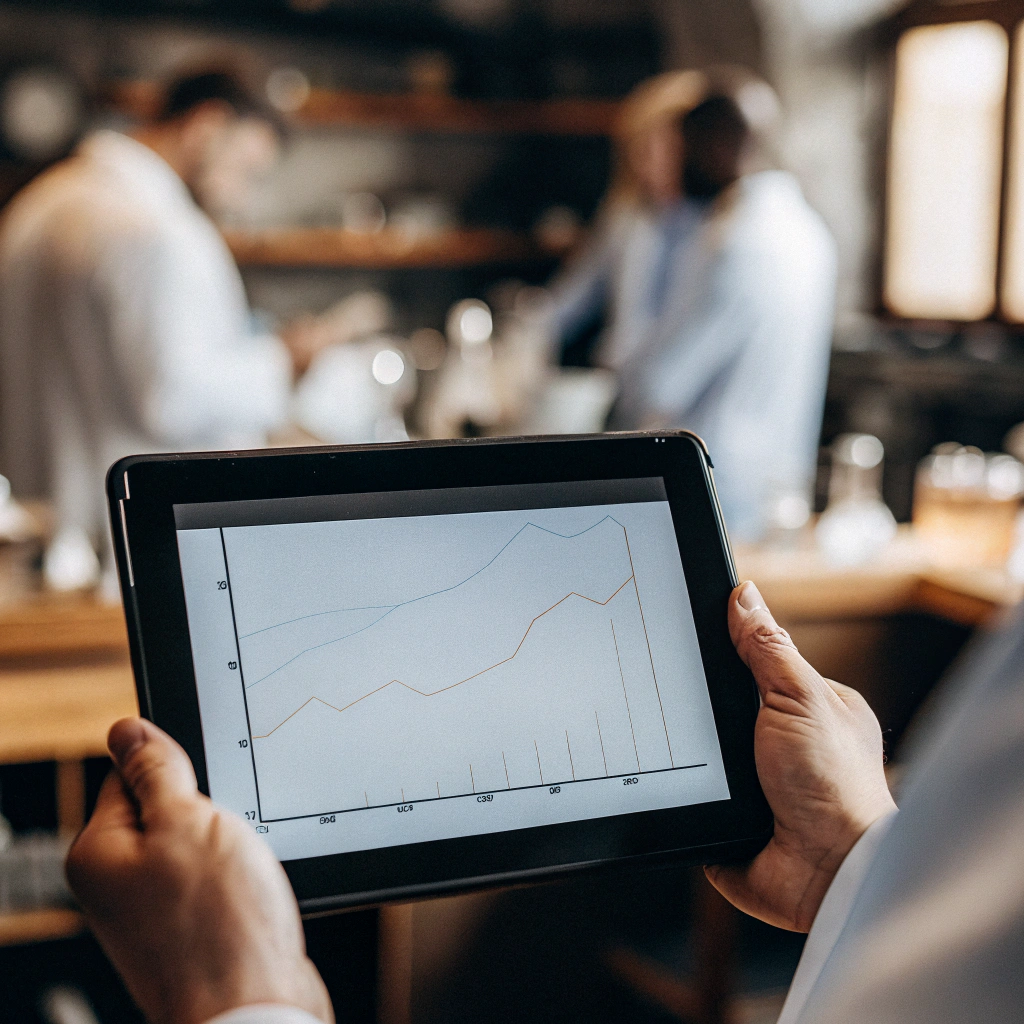 A healthcare professional reviewing COVID-19 symptom and biomarker data